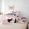 Feelyou Music 7 Pieces Bedding Set Full Size Light Pink
