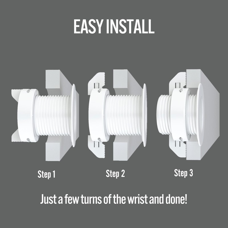 Twist Lock Grommet (1-Pack White) Cable, Wire & Cord Management