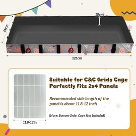 Fanfanwin 1 Pcs Guinea Pig Cage Liner Washable 24" x 48" Waterproof Oxford Cloth Cage Liners for Small Animals Gray Guinea Pig Cage Bottom for Bunny, Hedgehog, Ferrets