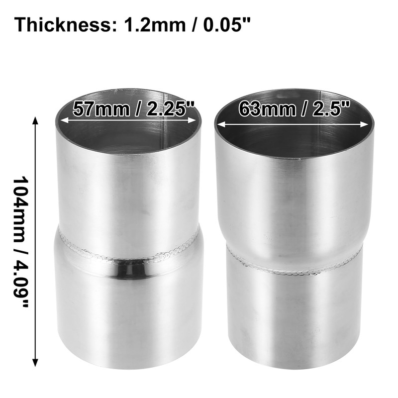 X AUTOHAUX 2.25" ID to 2.5" ID Stainless Steel Car