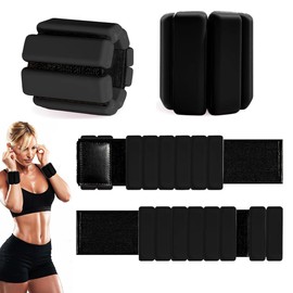 Adjustable Wrist Weights Ankle Weights for Women and Men - Set of 2 (1lb Each), Arm Ankle Weight for Strength Training, Pilates, Cardio, Running, Swimming, Yoga, Dance, Walking-Black