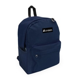 Everest Classic Laptop Backpack W/Side Pocket, Navy, One Size