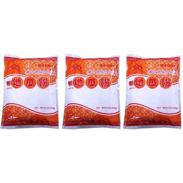 地瓜粉 粗 Sweet Potato Starch Powder -Thick - 14oz (3 Packs)