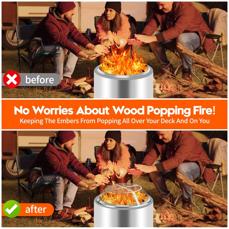 PWSOMJ Fire Pit Spark Screen for Solo Stove Bonfire, 19.5