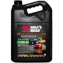 Wolf's Head Extreme Duty 15W-40 Synthetic Blend Diesel Engine Oil (836-99107-36) 1 Gallon Bottle, Pack of 4 | Made in USA