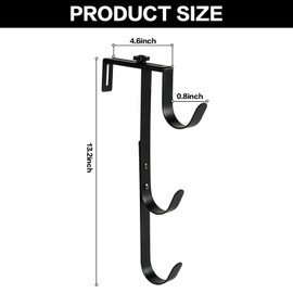 ECcandiedhaws 2Pcs Black Pool Pole Hangers, Adjustable Heavy Duty Swimming Pool Fence Hooks for Pool Equipment, Skimmers, Leaf Rakes, Nets, Brushes, Vacuum Hose, Garden Tool Organizer