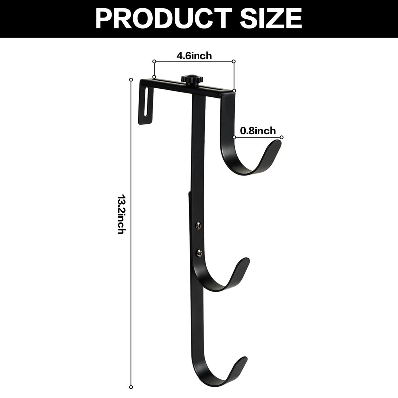 ECcandiedhaws 2Pcs Black Pool Pole Hangers, Adjustable Heavy Duty Swimming