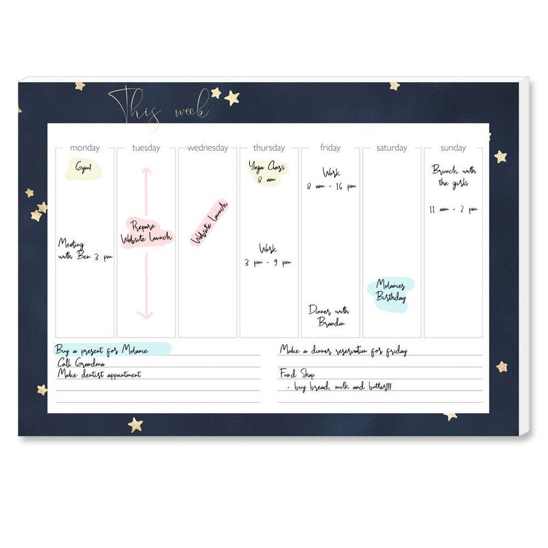 Stars Weekly Planner Pad, DIN A4 Format, 1 Pad