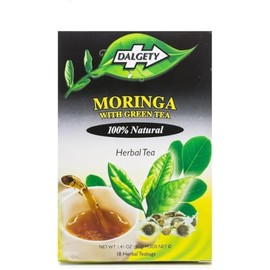 Dalgety Moringa with Green Tea Herbal Infusion 40g Cartons 100% Natural, Caffeine Free Tea - Packed with Unique Health Benefits (108 Teabags)