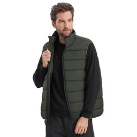 CAMEL CROWN Puffer Vest Men Quilted Winter Padded Sleeveless Jackets Gilet for Casual Work Travel Outdoor