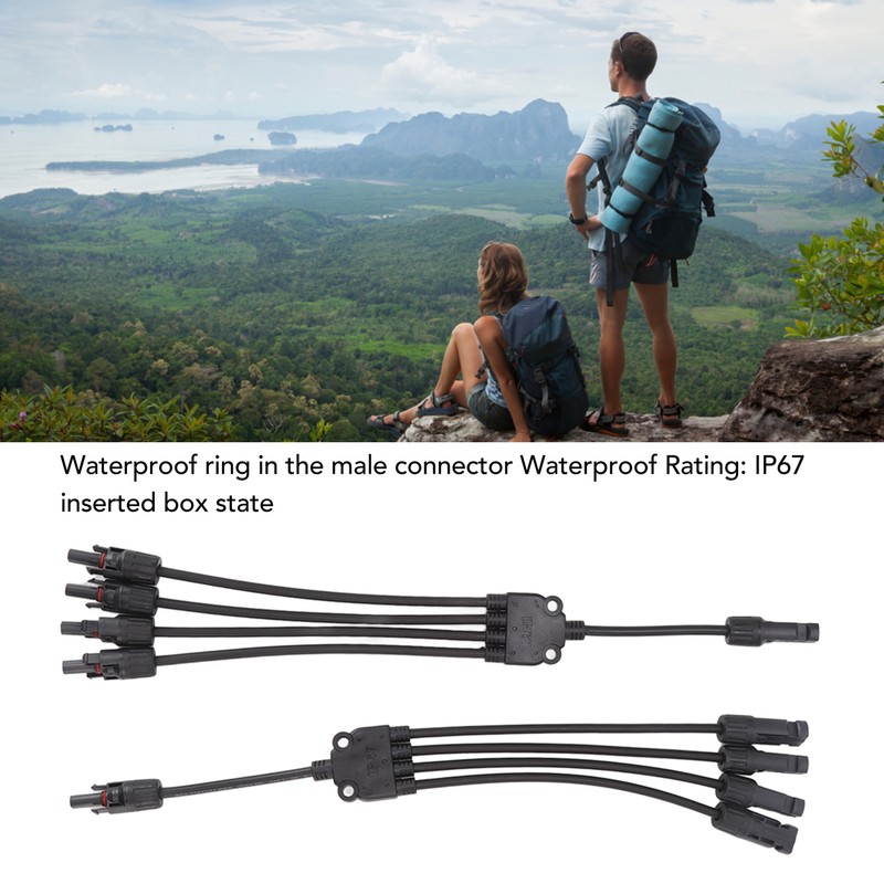 One Pair Solar Panel Adapter Y Branch 1 to 4