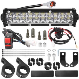 LED Light Bar ON/OFF Switch Front Headlight Bar Kit Dirtbike Light Bar for KLX110 CRF110 TTR110 YZ250F Motorcycle Adjustable with Mounting Bracket light Bar Kit for most 7/8'' Handlebars Plug and Play