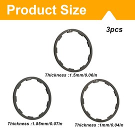 CPJJ Pack of 3 Inner Bearing Spacer Bicycle Flywheel Washer Spacer Cassette Flywheel Hub Spacer Bicycle Bottom Bracket Axle Seal for MTB Road Bike Universal Bicycle, black