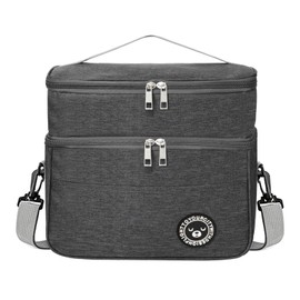 TUXUNQING Small Cool Bag, 9.6 L, Foldable Double Layer Cool Bag, Mini Cool Bag, Lunch Bag, Lunch Bag, Insulated for Work, Travel, Office, Picnic (Black, M)