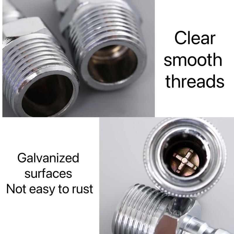 2Pcs Air Compressor 1/2" BSP Air Line Fittings Hose Pipe
