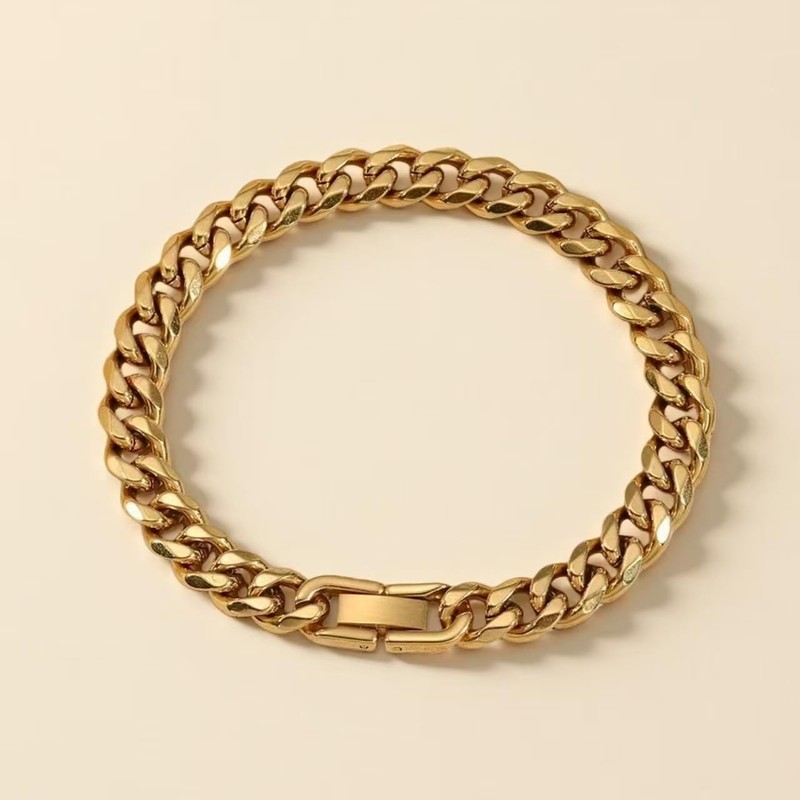 JSNOM Mens Bracelet Cuban Link: Cuban Chain Wrist Bracelets with