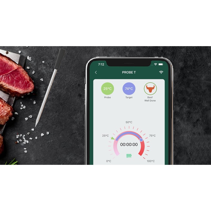 2025 Upgraded Wireless Smart Meat Thermometer with Bluetooth, Esptia Meat