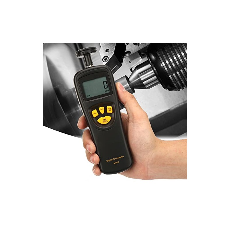 Smart Sensor Digital Tachometer, 0.5~19999 RPM Motor Tachometer with LCD