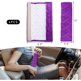 Yourkar 4 PCS Almohadillas para Cinturón de Seguridad del Coche, Fundas Acolchadas Suaves y Cómodas para Correa del Cinturón de Seguridad para Proteger tu Cuello y Hombros, Almohadilla de Arnés del