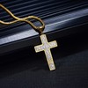XIEXIELA Men's Brushed Cross Pendant Necklace with Stainless Steel Chain