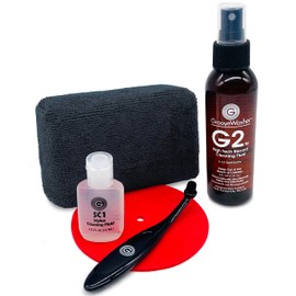 GrooveWasher Record & Stylus Care System - Vinyl Cleaning Kit Includes Solution + Sponge + Stylus Brush + Fluid + Exclusive 'Splash' Mat