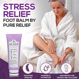 Crema hidratante relajante para pies secos: crema de lavanda para el cuidado de los pies con manteca de karité, aloe y aceite de coco; crema reparadora y para dormir con aroma relajante, suministros