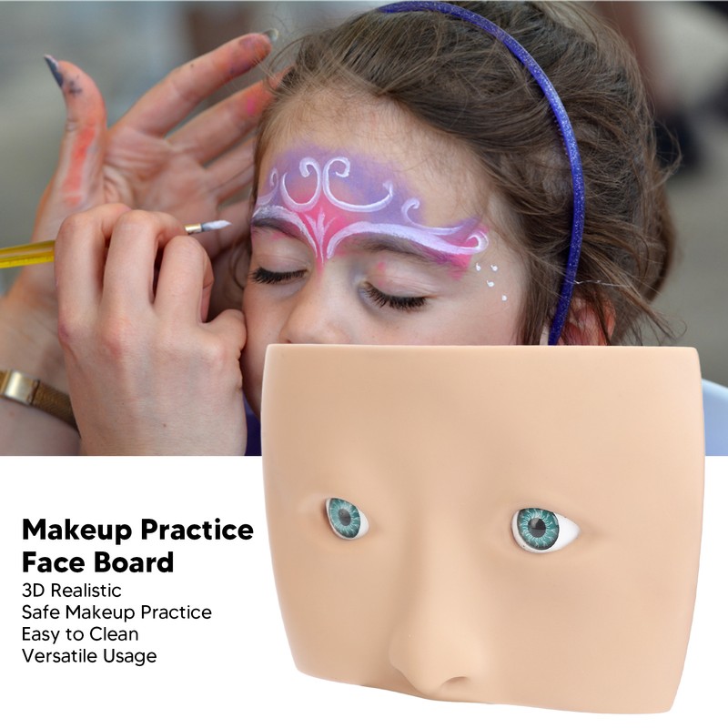 Makeup Practice Face Board 3D Realistic Eye Painting Practice Plastic