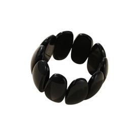 MMIUAEG Colorful Acrylic Resin Bracelet for Women Stretch Bangle Bracelets Chunky Geometric Plastic Wristbands Cuff Bangle for Women Holiday Jewelry-black