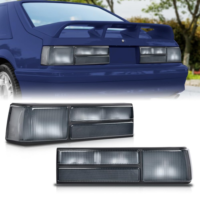 CROSSDESIGN Tail lights Assembly Compatible with 1987-1993 Ford Mustang Rear