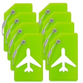 Luggage Tags for Suitcases, Quickly Spot 8Pcs Luggage Identifier Tags, Travel Essentials Accessories Name Tags for Backpacks, Suitcases, Bags, Baggage, Cruise - Flexible Silicone (Green)