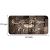 JISMUCI Kitchen Rug,Modern Coffee Time Grunge Back Print,Waterproof Non Skid