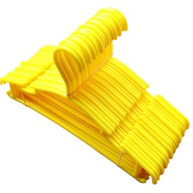 UxradG 10Pcs Anti Slip Wet Dry Organizer Hanger, Standard Tubular Plastic Hangers, Solid Color Clothes Coat Hangers for Children Toddler Baby(Yellow)