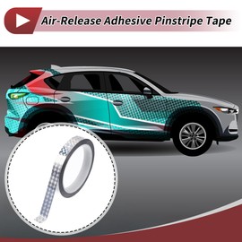 HEROFFIX Pinstripe Tape 164.04ft x 0.59" Car Stripes Pinstripe Decals for Car, Motorcycle and Boat, Racing Stripes DIY Stickers Laser Silver 1 Pc