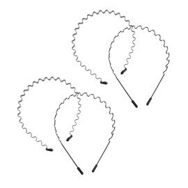 Baluue 4pcs Wavy Makeup Hair Hoops Elastic Headbands for Women for Face Washing Skincare and Makeup Application Stylish Hair Accessories for Various Occasions