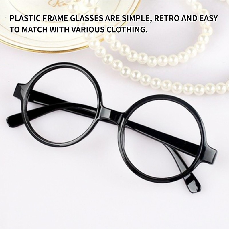 VEHYEGOI 2 Pieces Retro Round Glasses, Nerd Glasses, Round Frame