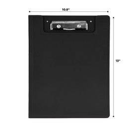 Carstens Heavy Duty Low-Profile Clipboard with Cover – Plastic, Black