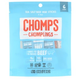 CHOMPS Chomplings Sea Salt Beef Mini Sticks 6 Count, 0.3 OZ