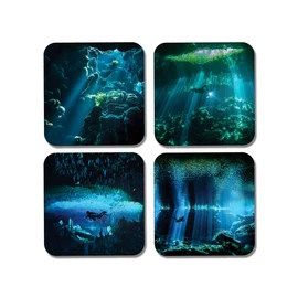 DV DESIGN 4 x Square Scuba Diving Coasters - Sea Ocean Diver Dive Underwater Gift #77910