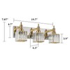 HUOKU Crystal Bathroom Vanity Light Gold Chrome 3-Light Modern Bathroom