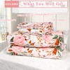 DILIMI Twin Comforter Set for Girls, Reversible Pink Floral Comforter