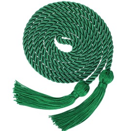TecUnite Graduation Cords Honor 2025 Polyester Yarn Honor Cord with Tassels for Bachelor Gown for 2025 Graduation Students(Green)