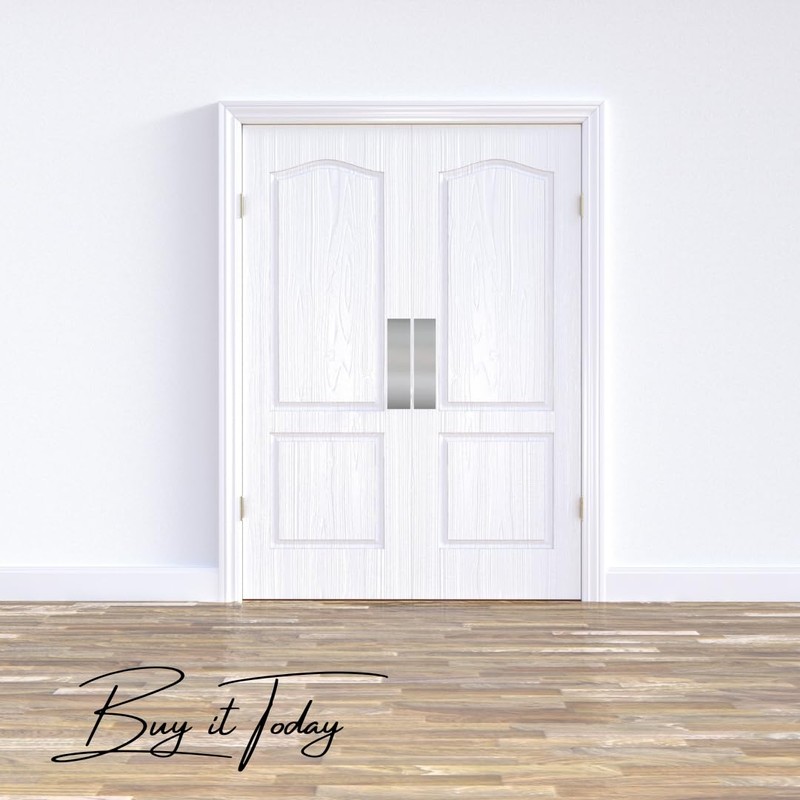 Generic Door Push Plate with Adhesive Mount, Brushed Stainless Steel