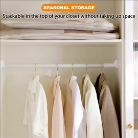 Garment Bags for Hanging Clothes, Self-Compressing Garment Storage Bags with Zippers, Suit Bags for Closet Storage, Space Saving Hanging Protector, Dust Cover Clothes Bags for Coats, Suits