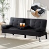 Osparple Convertible Loveseat Sofa Sleeper Couch Bed Modern PU Leather