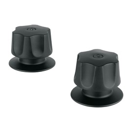 Foset MR-100M, Juego de 2 manerales hexagonales metálicos para regadera color negro