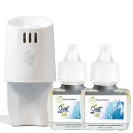 Scent Fill 100% Natural Glacier Plug in Air Freshener, Scented Oil Refills, 2 Refills + Diffuser