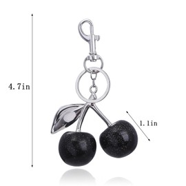 Cherry Keychain, cute Cherry purse pendant buckle, Ladies Glitter Keychain Cherry accessories, handbag, purse, car keychain with keyring
