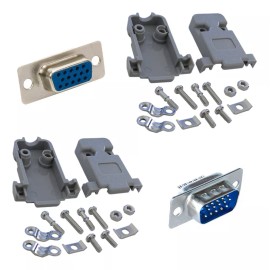 OEM 5 Conector Db15 Vga Hembra Y 5 Db15 Vga Macho Con Cubiertas