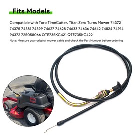 GEARLINTON 110-6754 Choke Cable for Toro Lawn Mower Time Cutter Zero Turns 74372, 74375, 74381, 74399, 74627, 74628, 74633, 74636, 74642, 74824, 74914