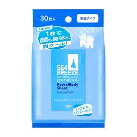 Seabreeze Face & Body Sheet, 30 Pieces, Unscented